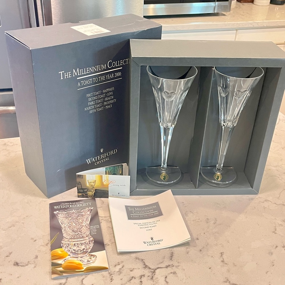 Waterford Millennium Collection Champagne Flutes - Clear